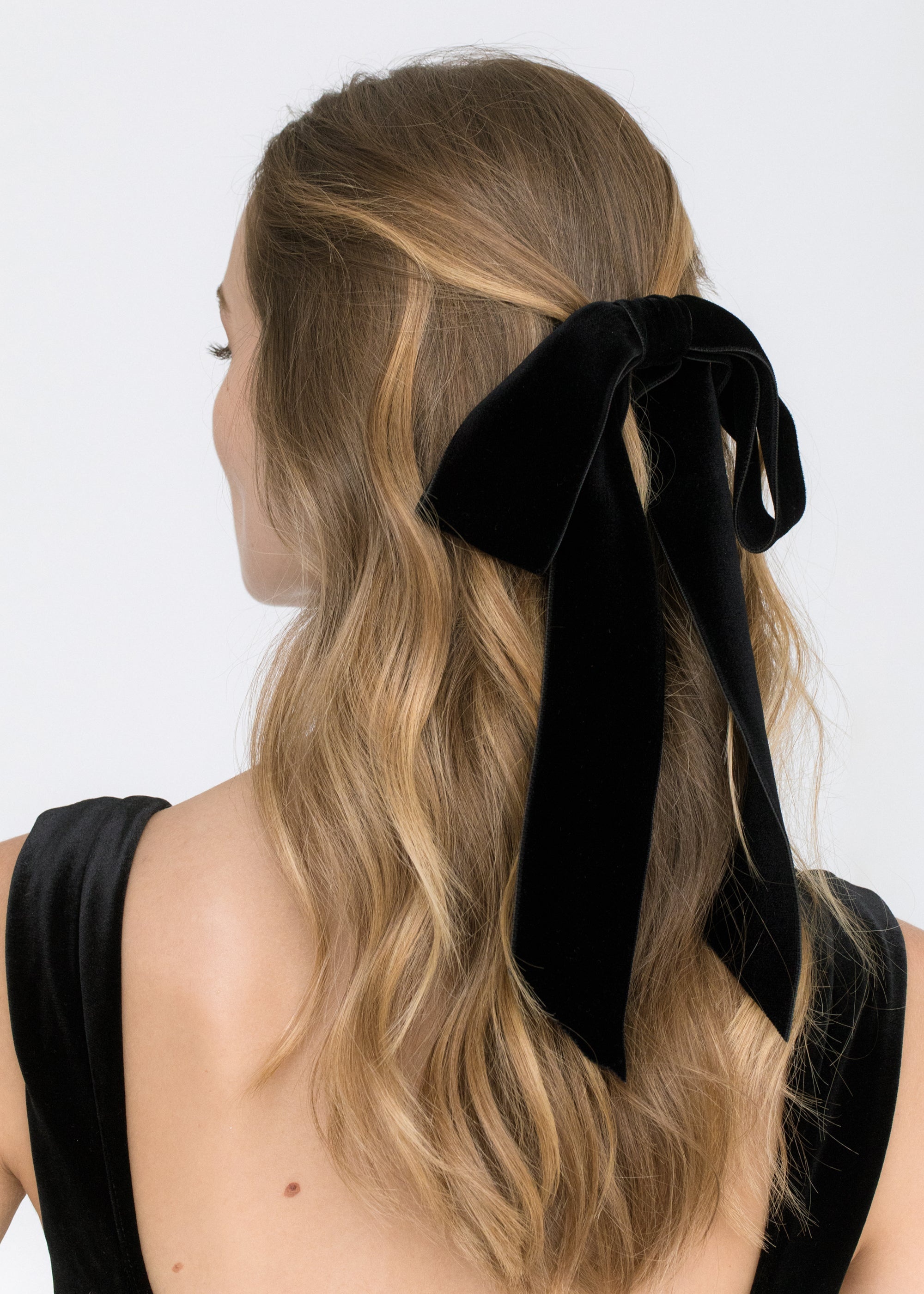 Adley Velvet Bow Barrette - 2