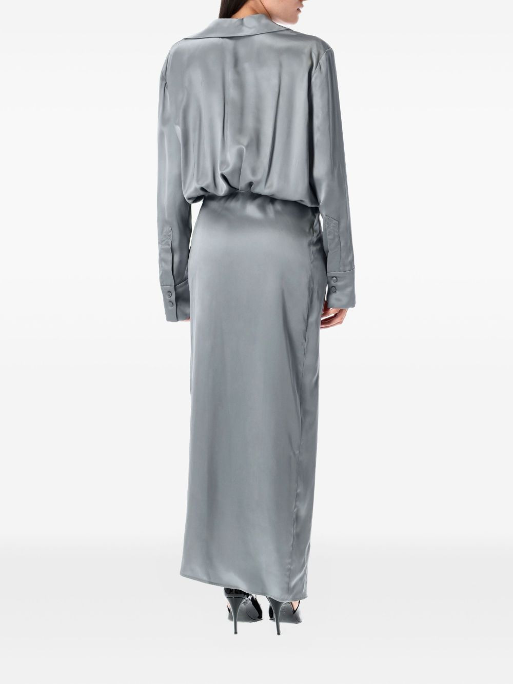 satin wrap dress - 2