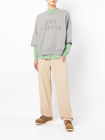 visvim slogan-print short-sleeve sweatshirt outlook