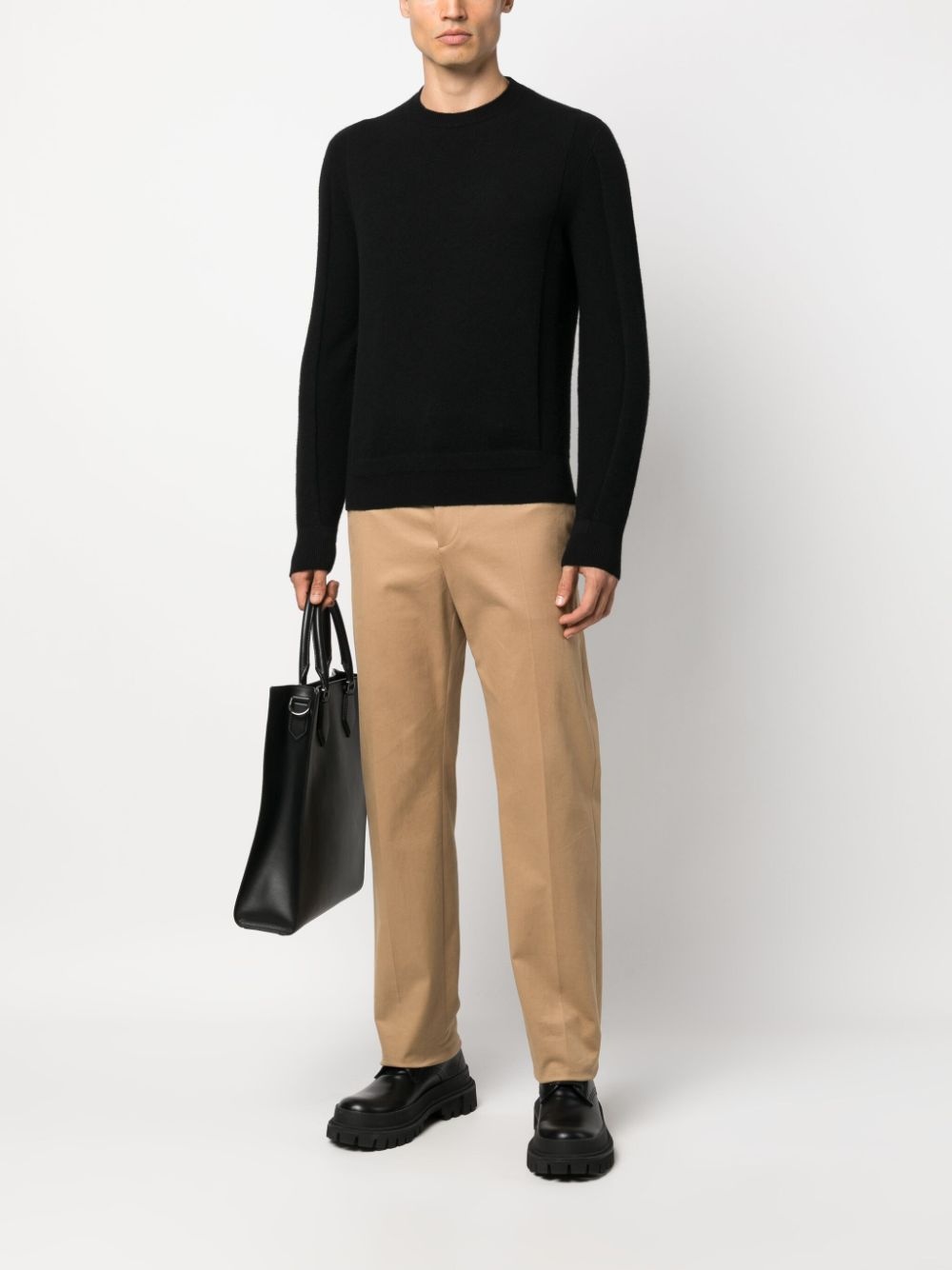 crew-neck wool-cashmere blend jumper - 4