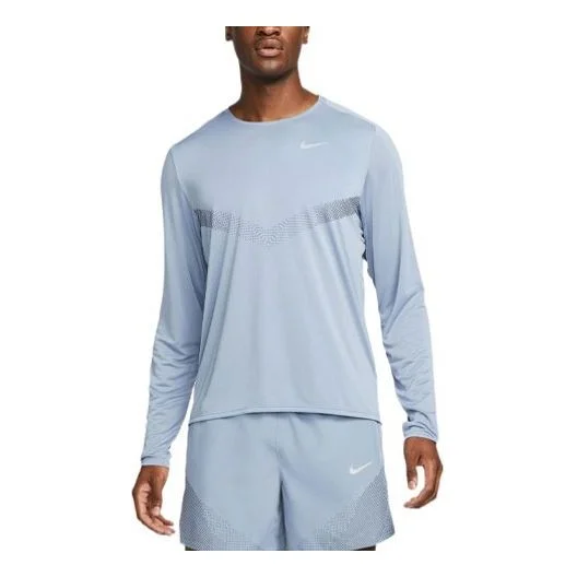 Men's Nike Sports Fitness Training Running Casual Long Sleeves Blue T-Shirt DD6022-493 - 1