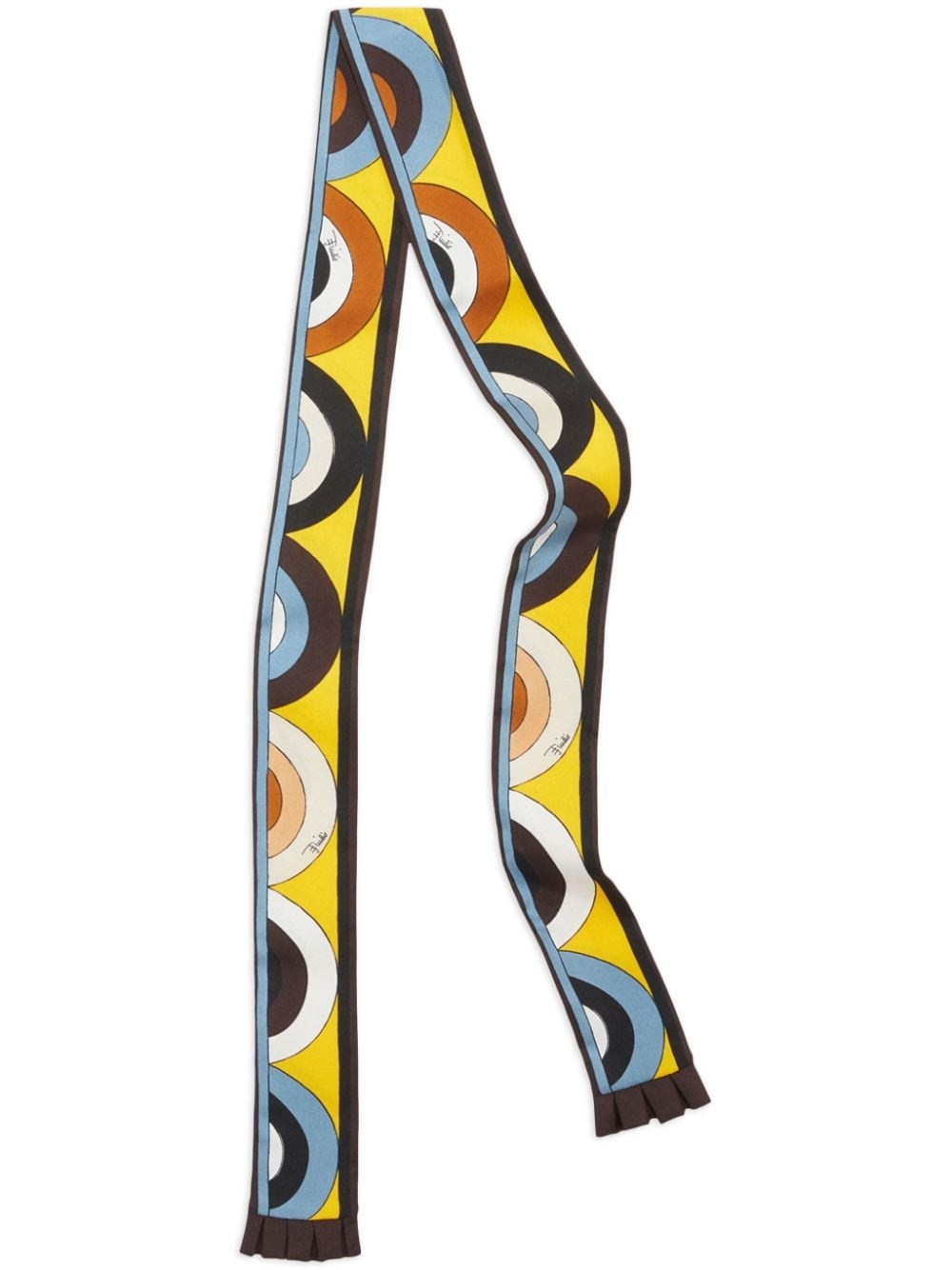 geometric-print twill scarf - 1