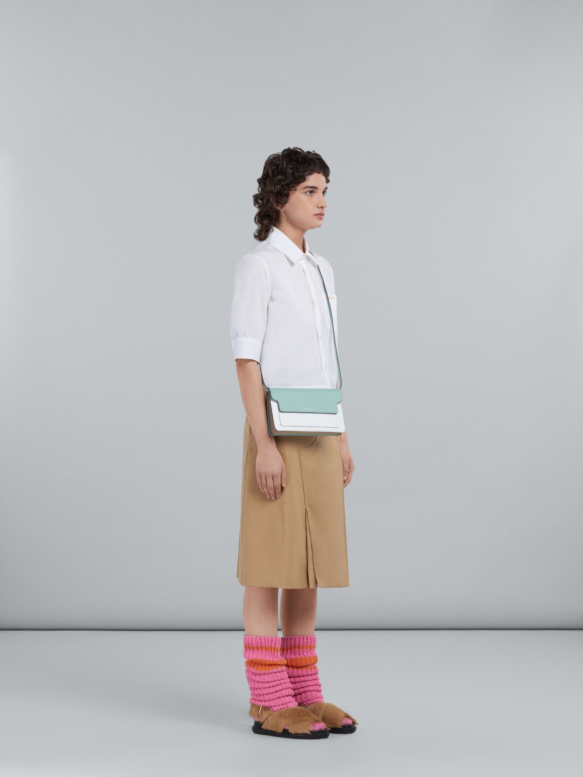 CROPPED WHITE POPLIN SHIRT WITH EMBROIDERED LOGO - 5