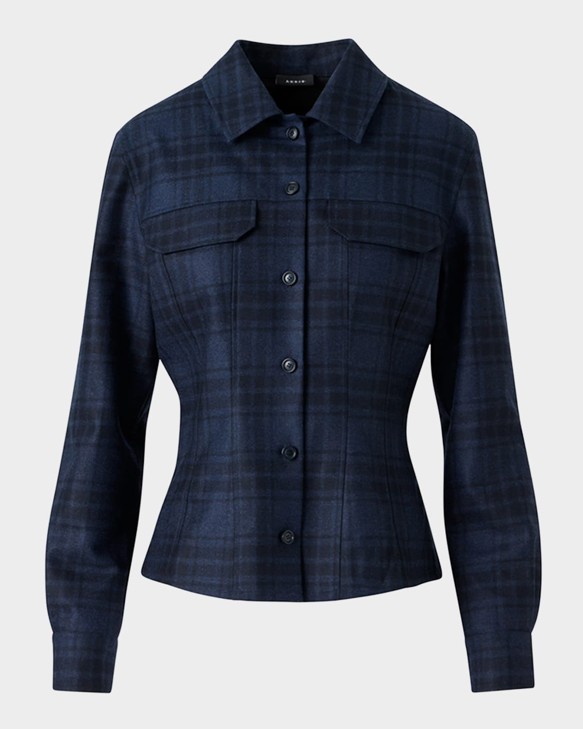 Long-Sleeve Check Flannel Shirt - 1