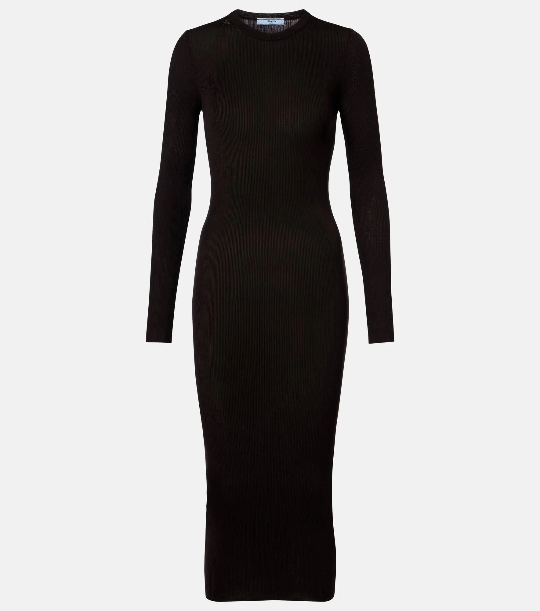 Ribbed-knit virgin wool midi dress - 1