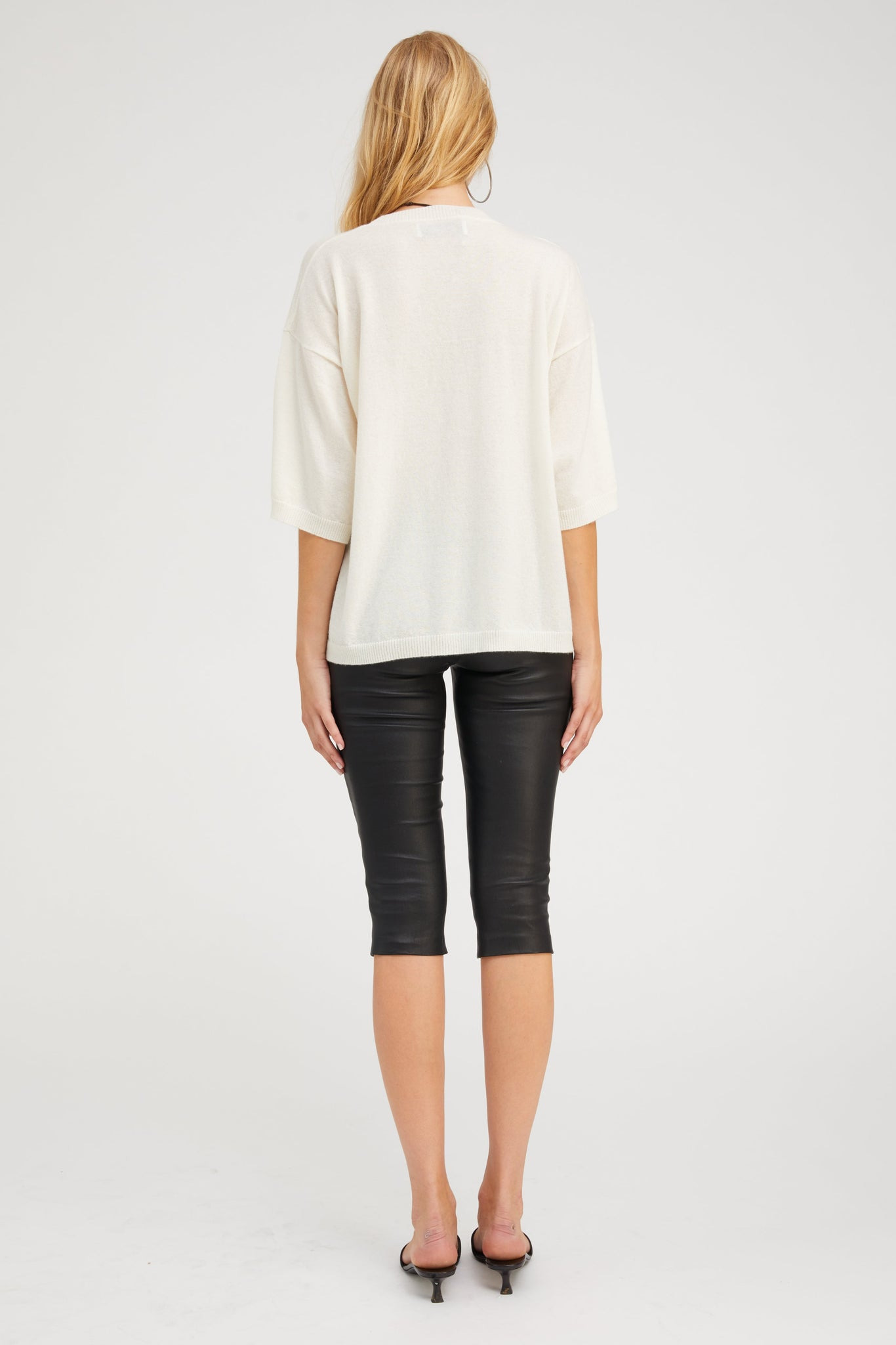 CHALK CASHMERE BOXY T-SHIRT - 4
