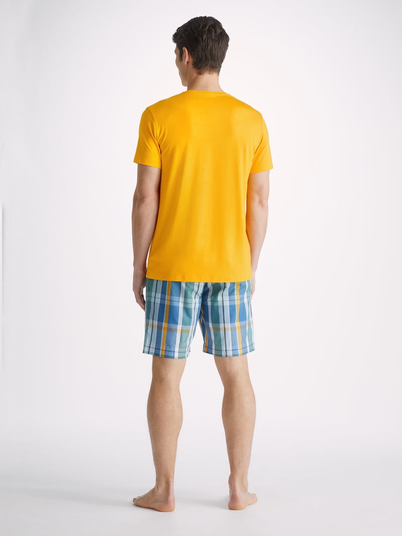 Men's V-Neck T-Shirt Basel Micro Modal Stretch Saffron - 4