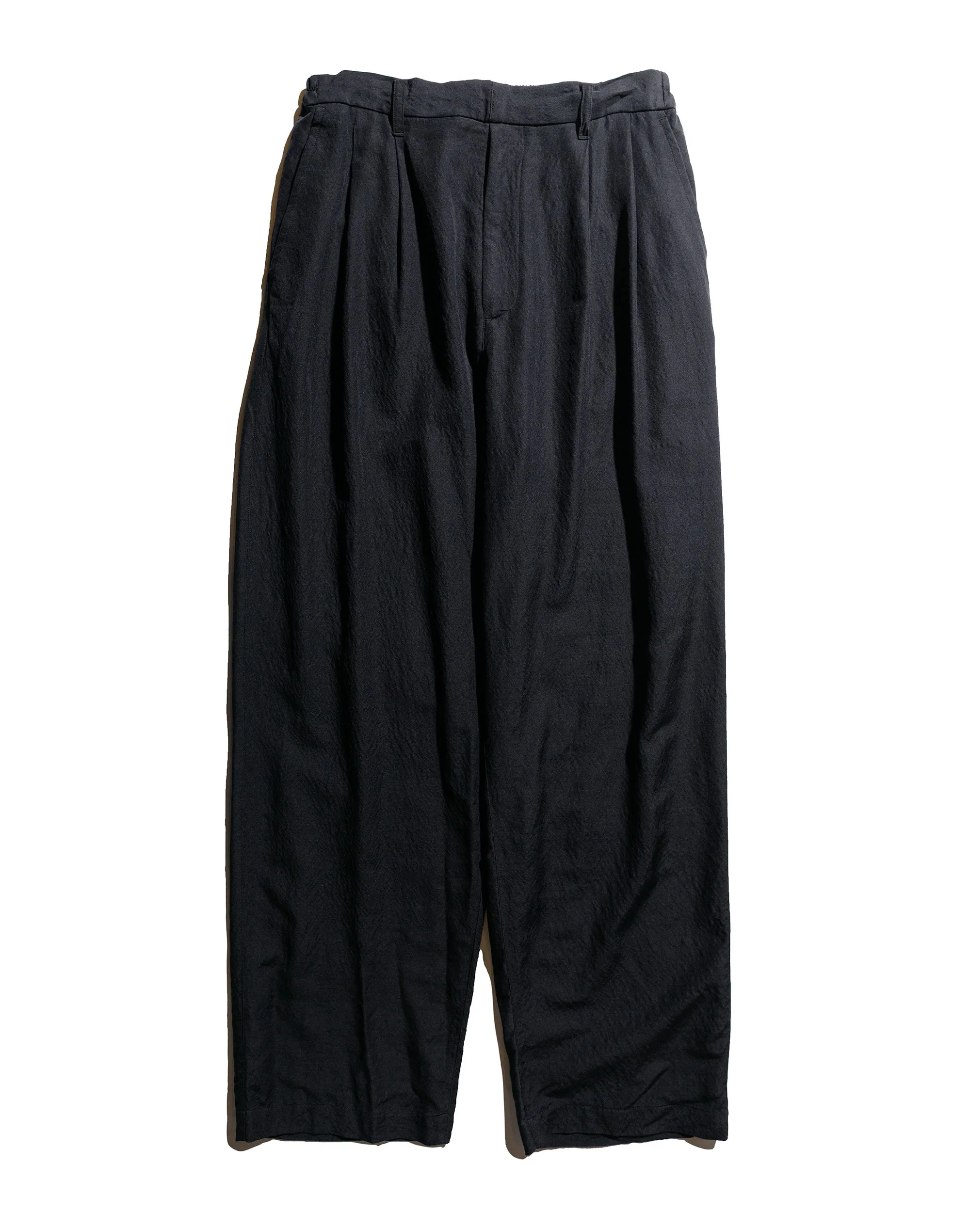 Wool/Silk Wide Easy Trousers Black - 1
