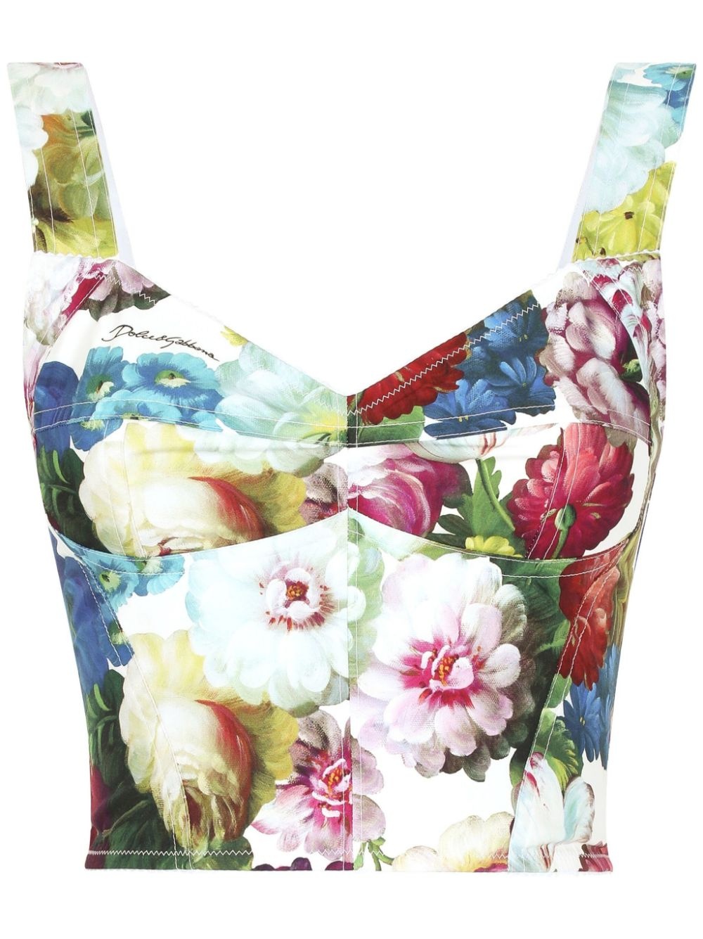 floral-print corset top - 1