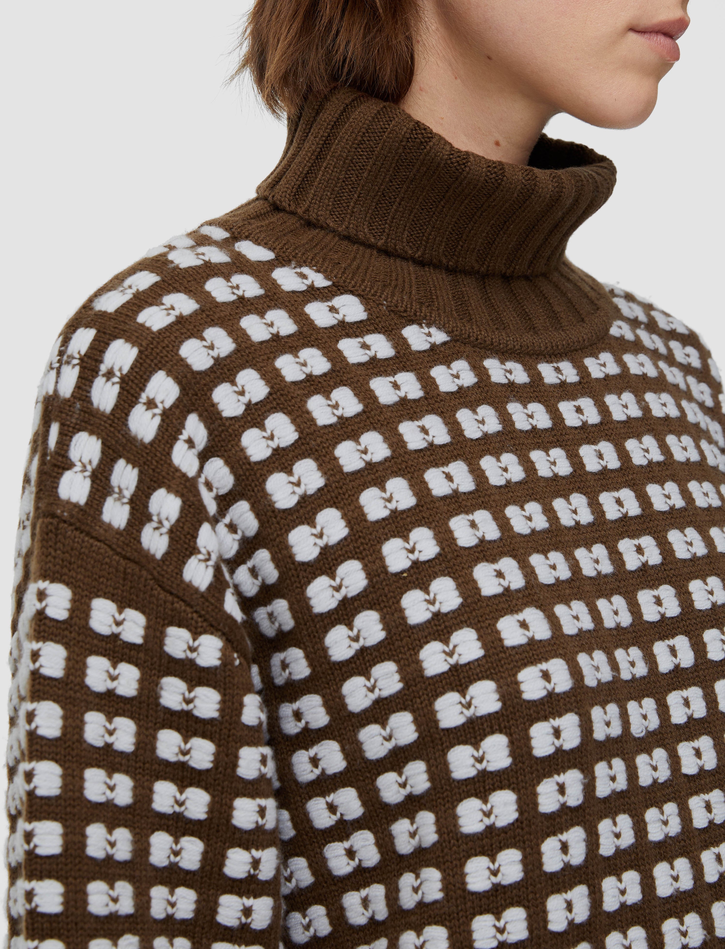 Waffle Knit High Neck Jumper - 5