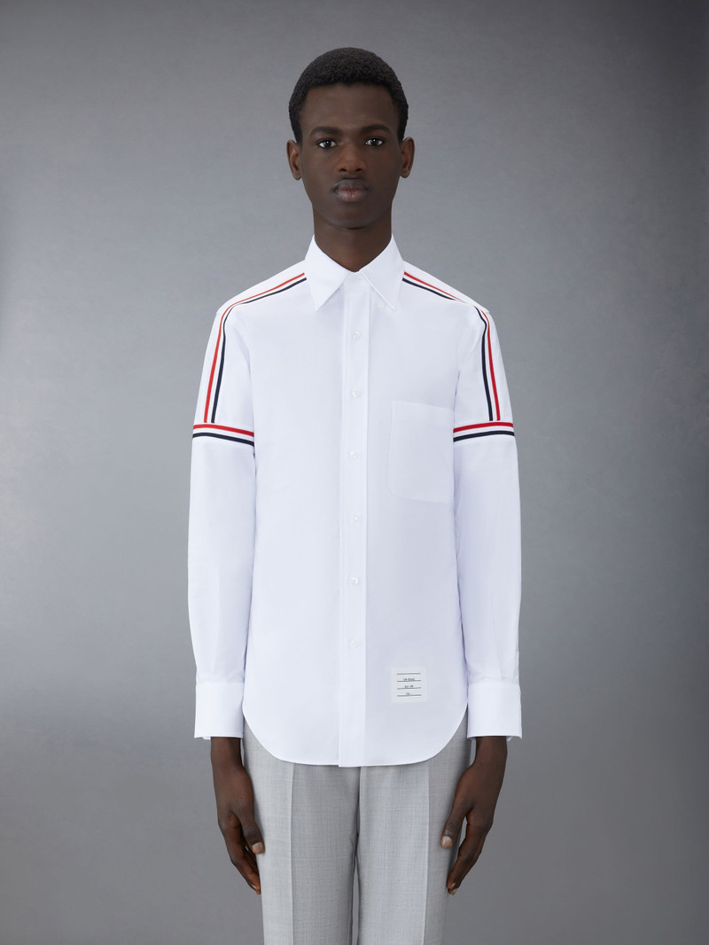 Thom Browne CLASSIC FIT LONG SLEEVE SHIRT W/ ELASTIC RWB IN OXFORD outlook