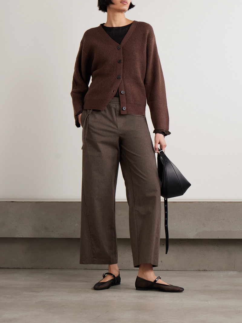 DEIJI STUDIOS Flounce Recycled Ribbed-knit Cardigan outlook