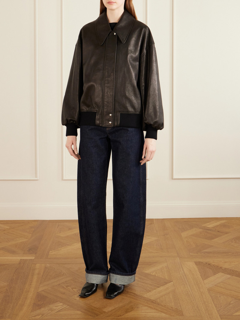 KHAITE Shelman Leather Bomber Jacket outlook