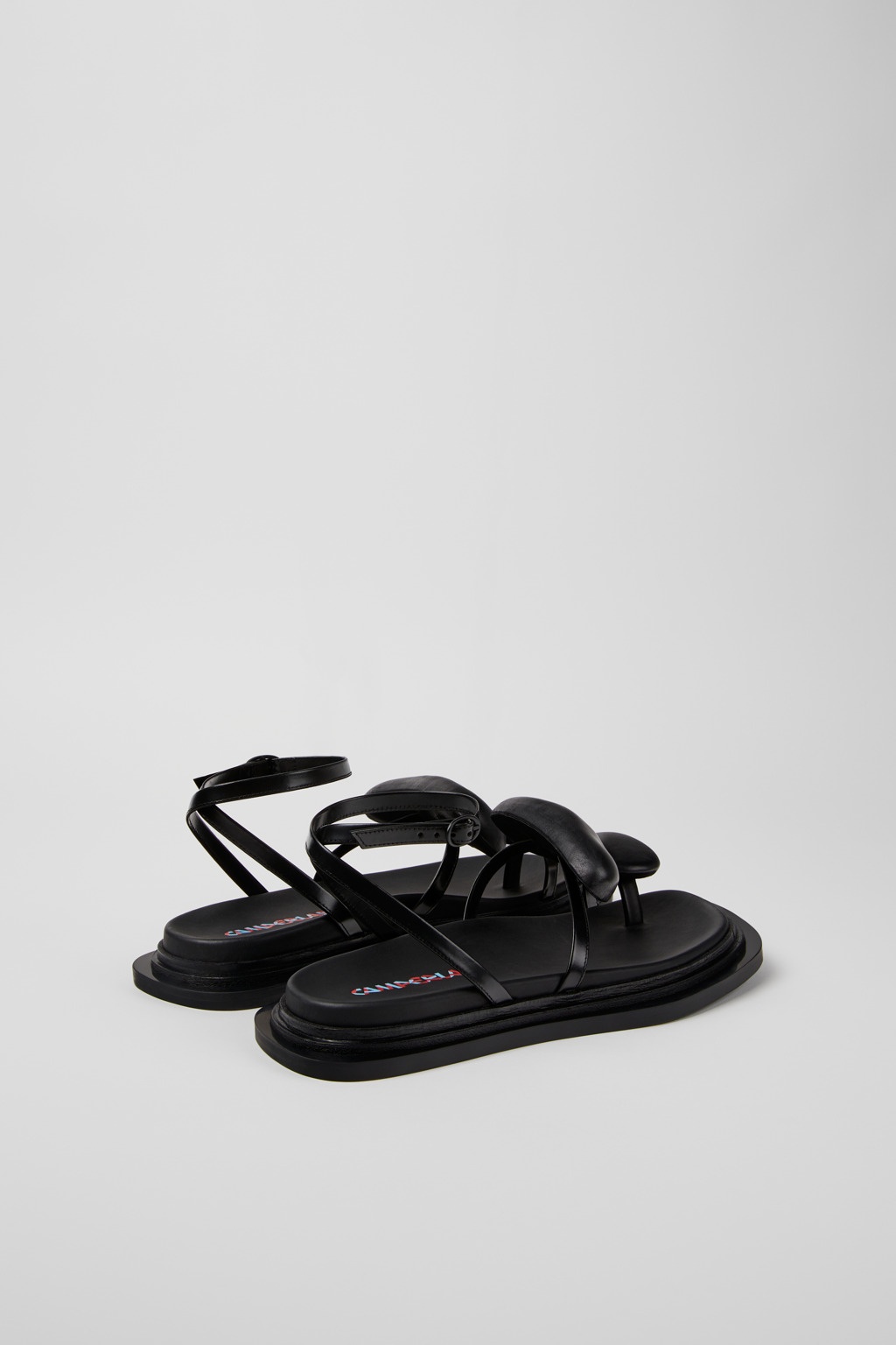Black Leather Sandals - 3