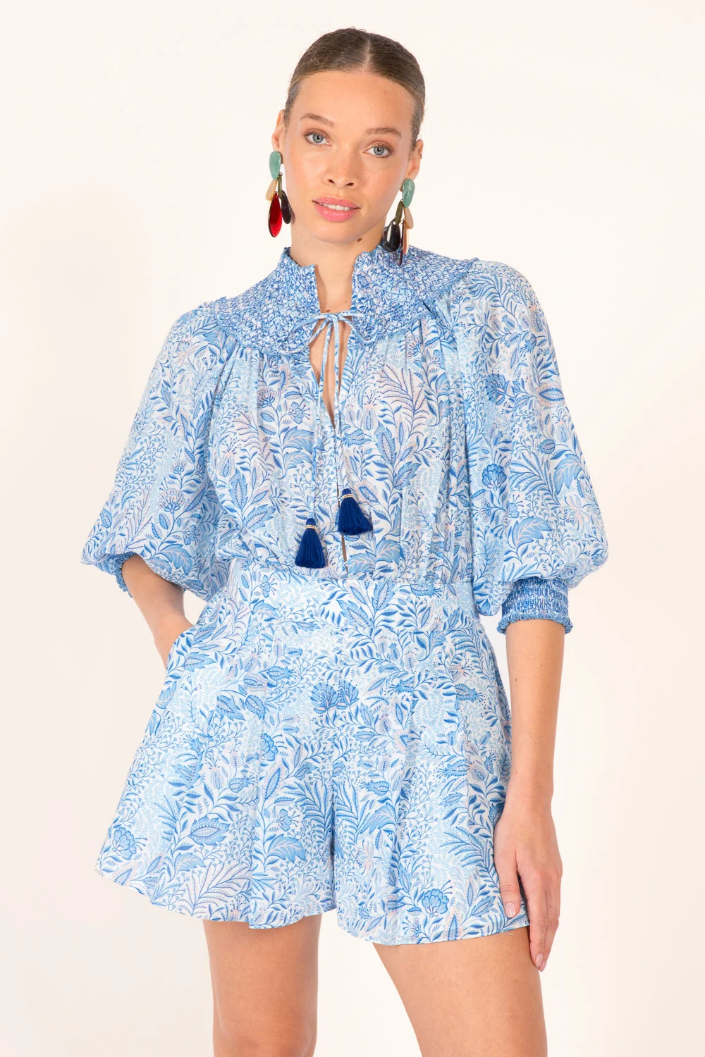 Short Jumpsuit Janna - Blue Palmarosa - 1