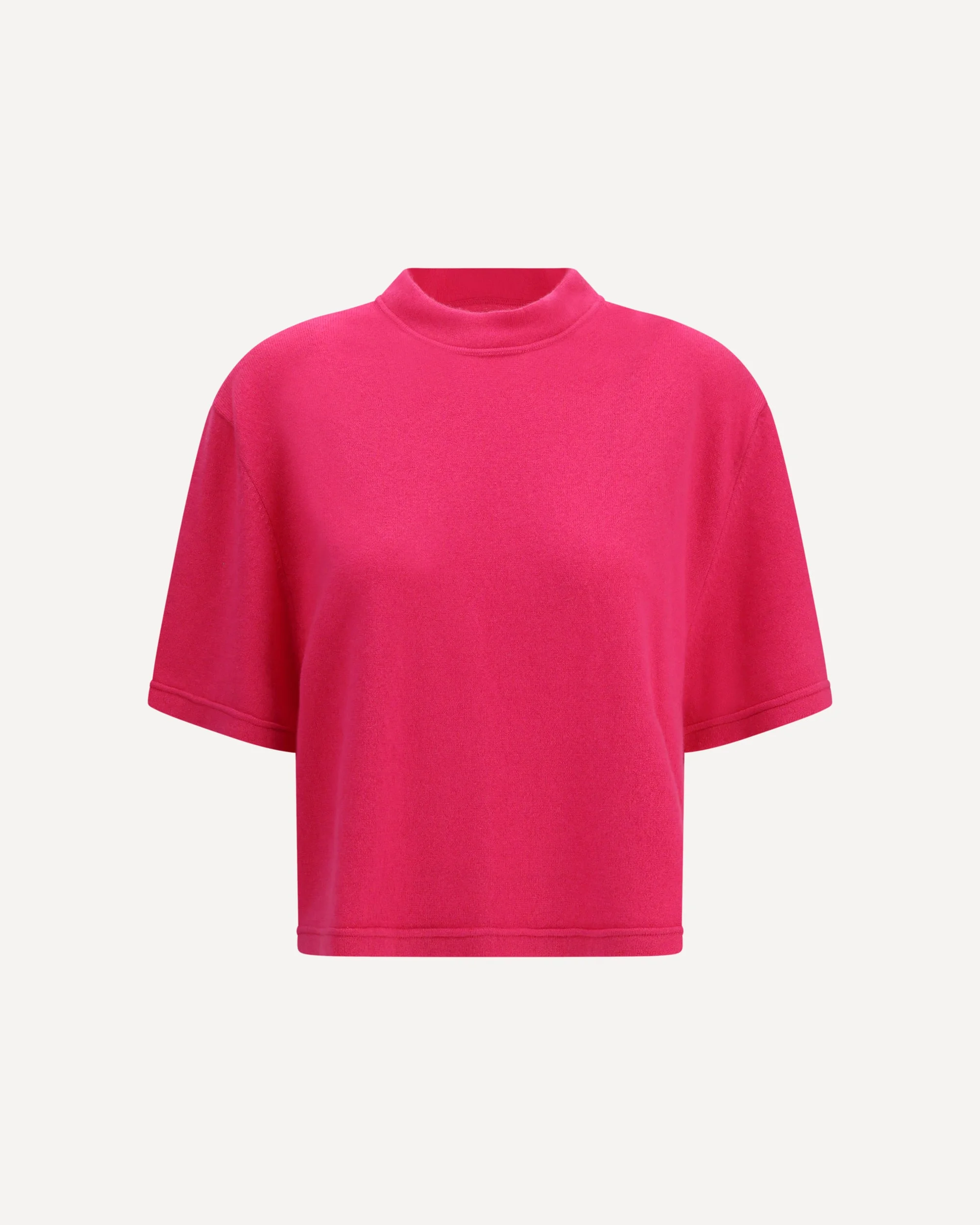 Cropped T-Shirt with round neckline - 1