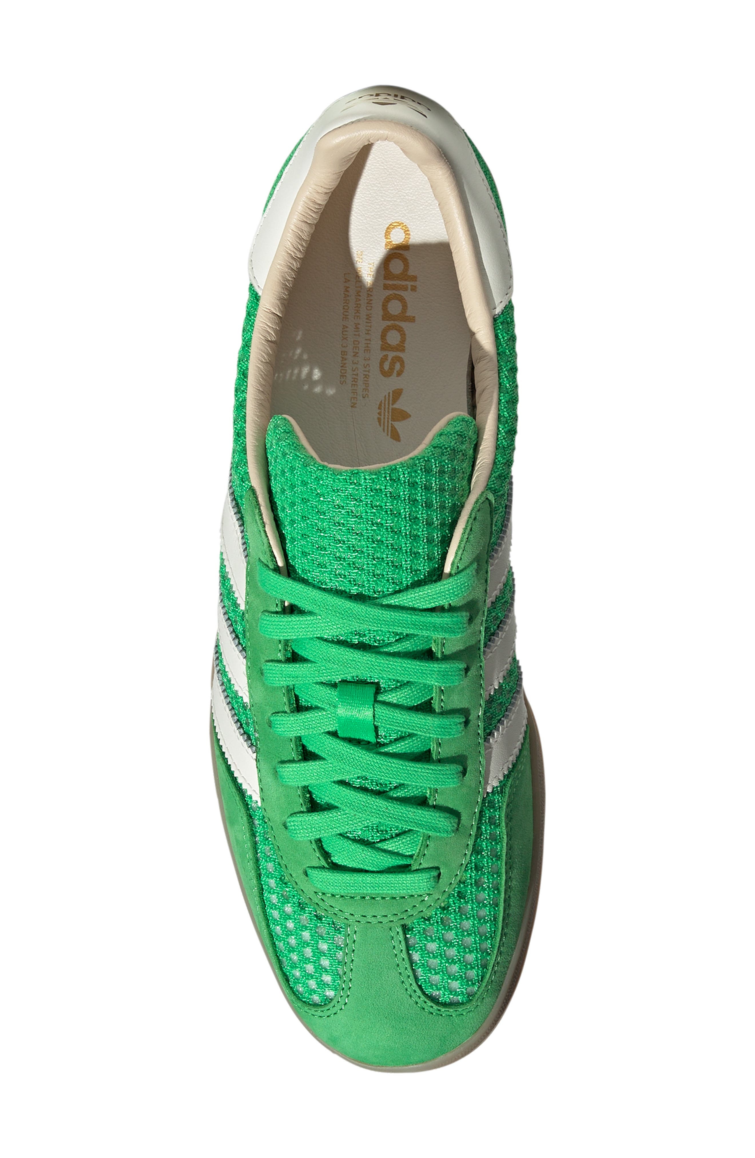 adidas Gender Inclusive Gazelle Indoor Sneaker in Energy Green/Off White/Beige at Nordstrom - 4