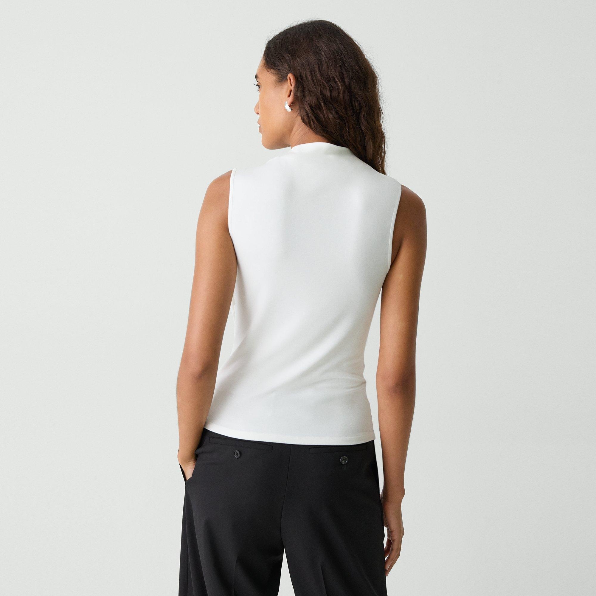 Draped Sleeveless Top in Ribbed Viscose - 4