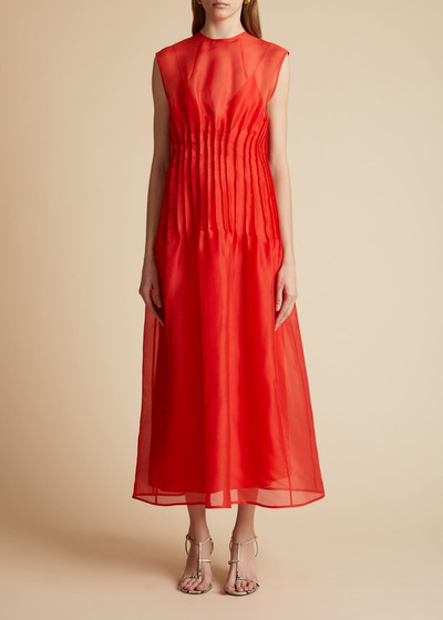 KHAITE The Wes Dress in Fire Red outlook