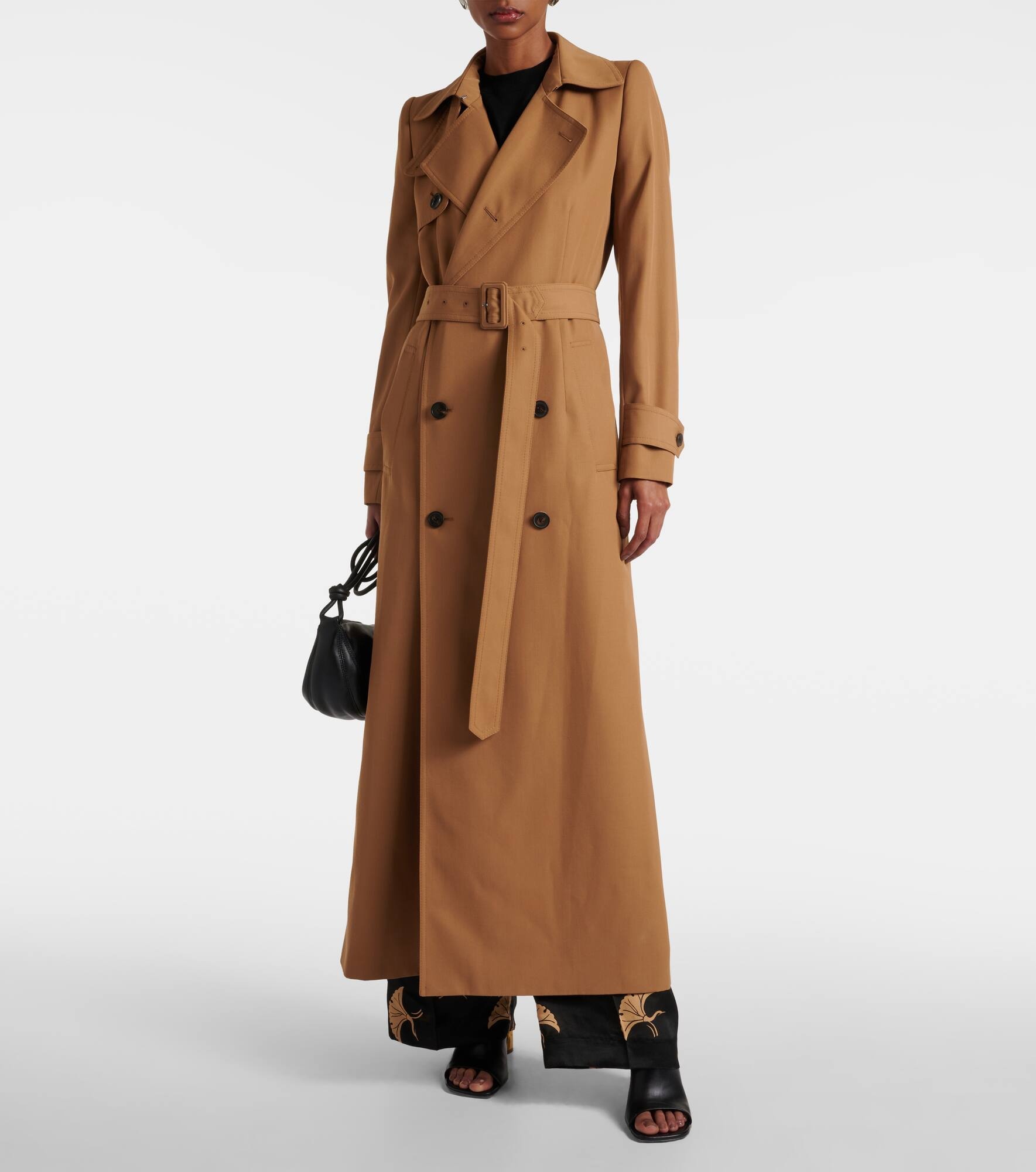 Wool-blend gabardine trench coat - 8