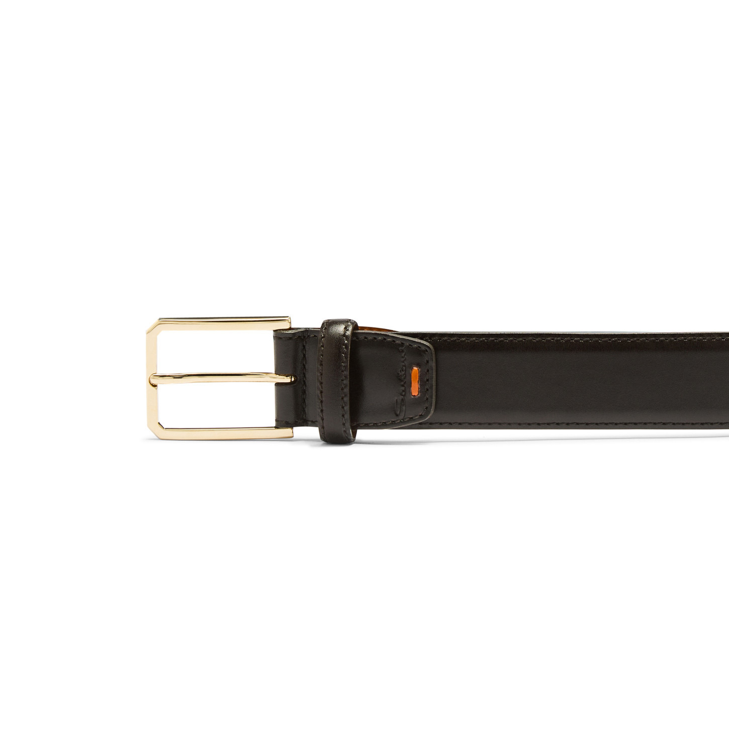 Beige leather adjustable belt - 2