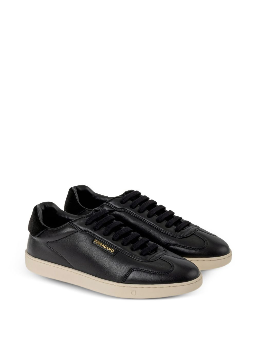 suede-panel leather sneakers - 2
