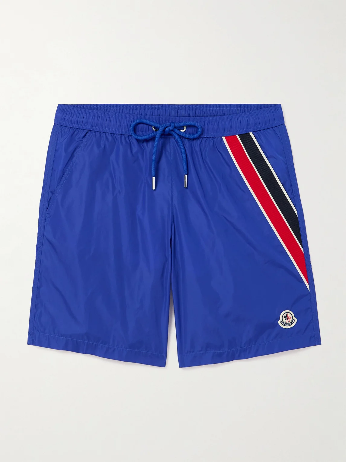 Straight-Leg Mid-Length Logo-Appliquéd Striped Recycled Swim Shorts - 1