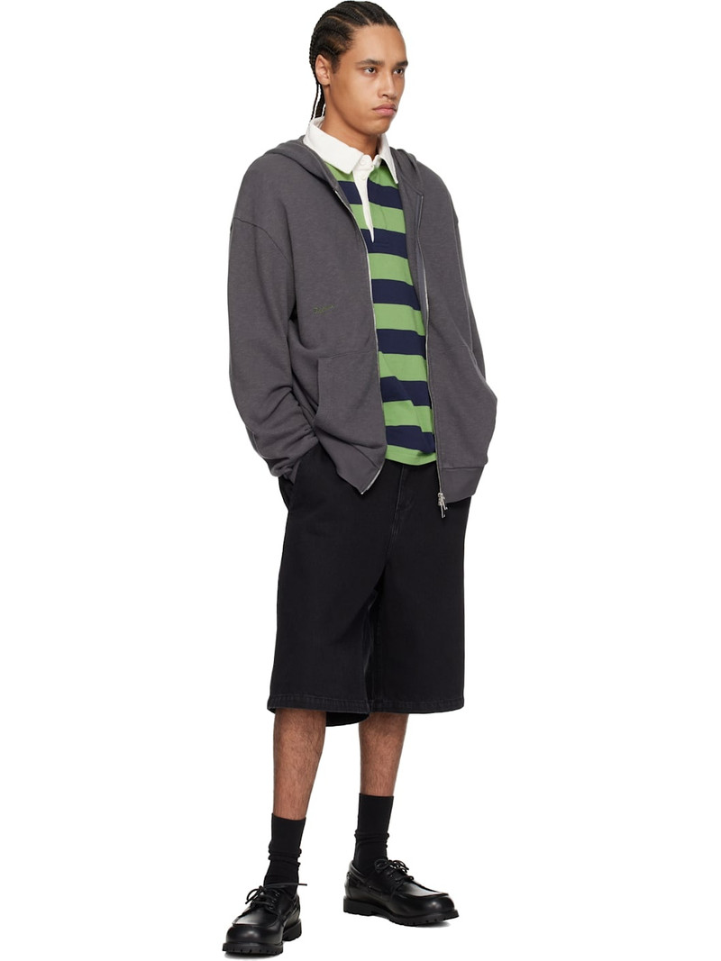 Palmes Gray Waffle Zip Hoodie outlook