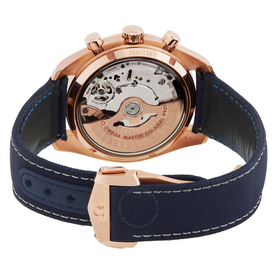 Pre-owned Omega Speedmaster Racing Chronograph Automatic 18kt Sedna Gold Blue Dial Men's Watch 329.5 - 3