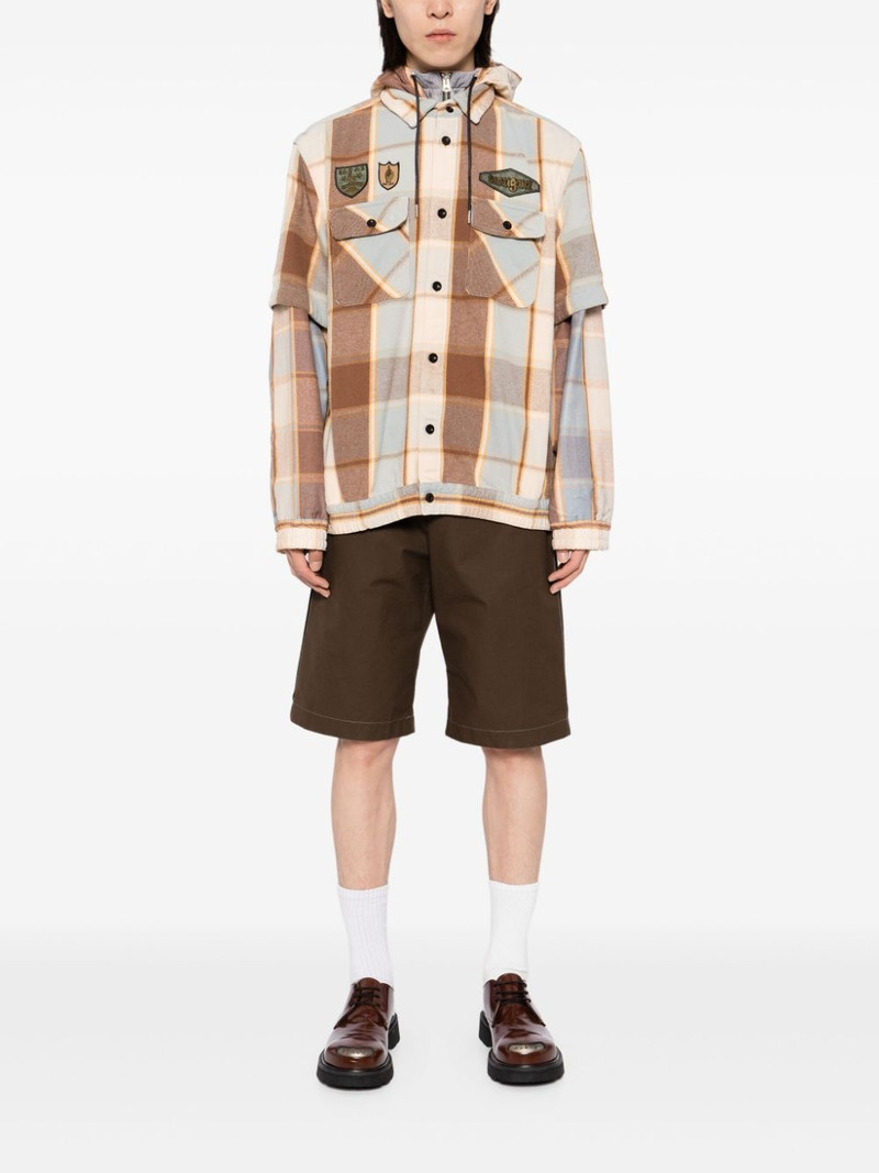 sacai plaid check pattern shirt jacket outlook