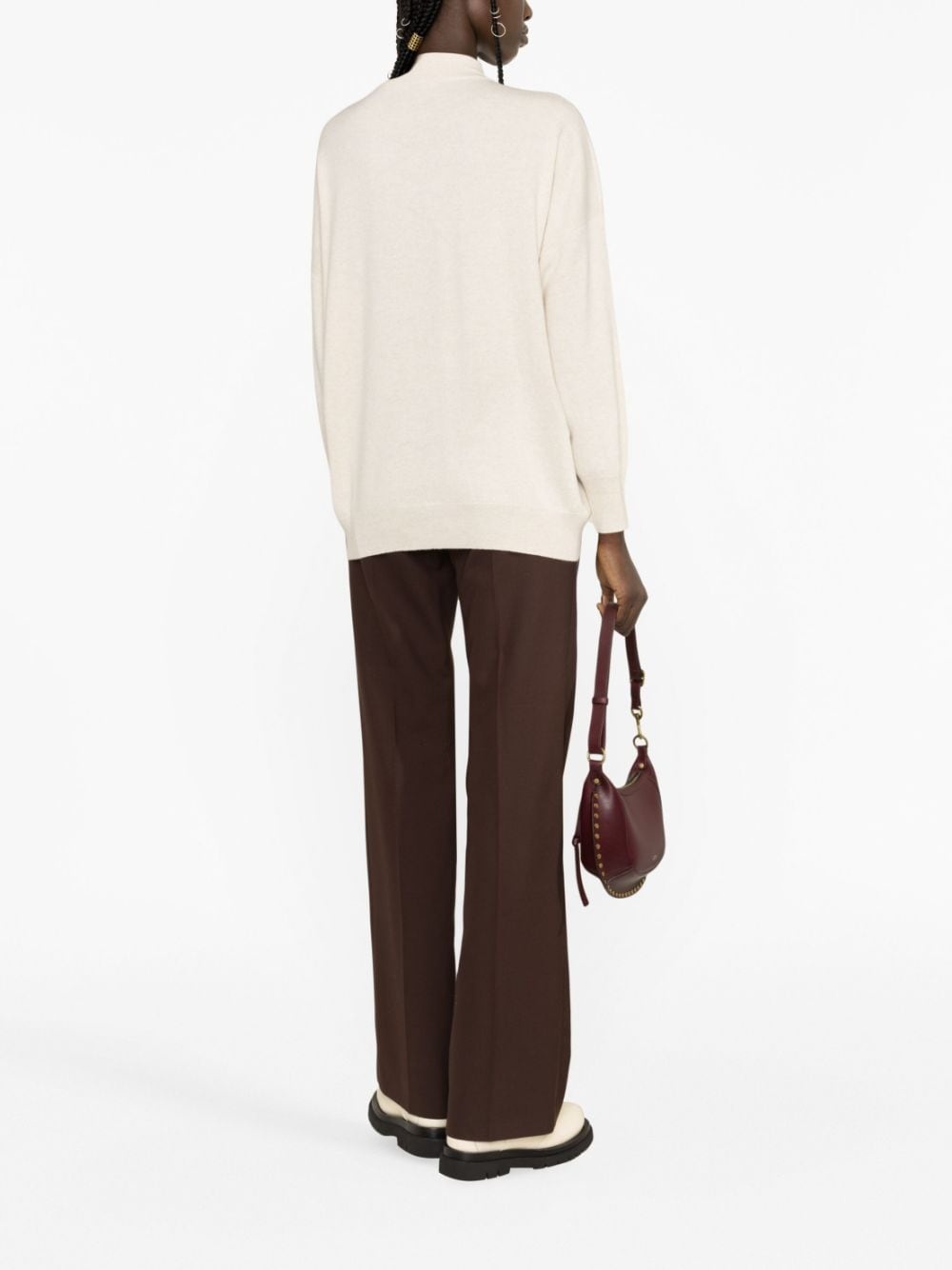 Monili-detail cashmere jumper - 4