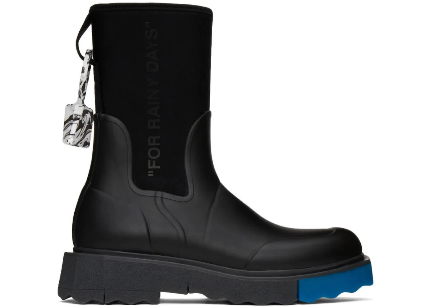 OFF-WHITE Sponge Rubber Rain Boot For Rainy Days Black Blue - 1