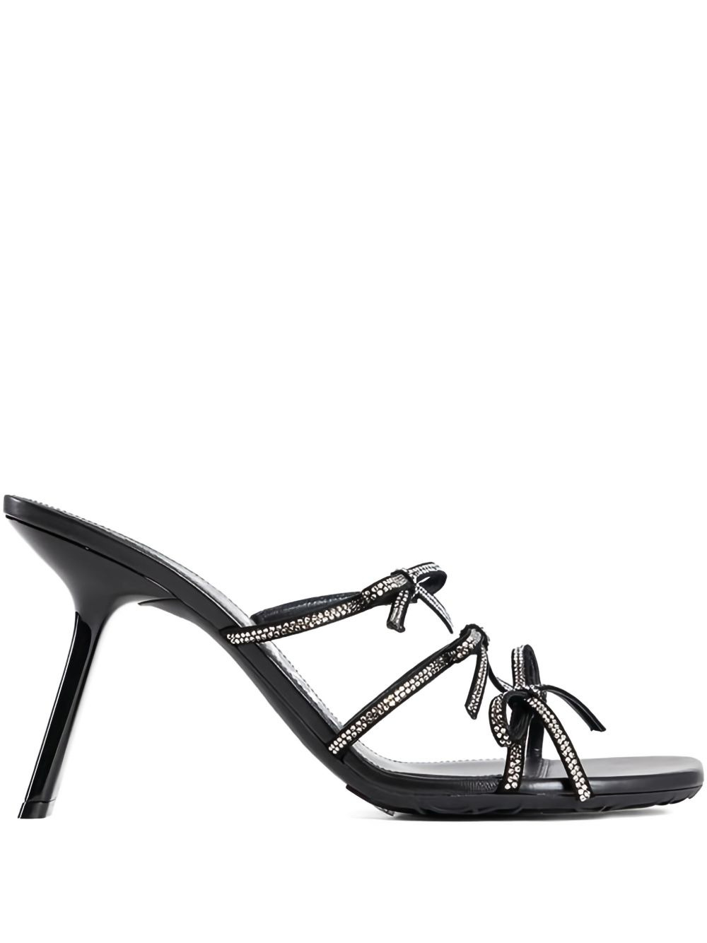 crystal-embellished bow sandals - 1