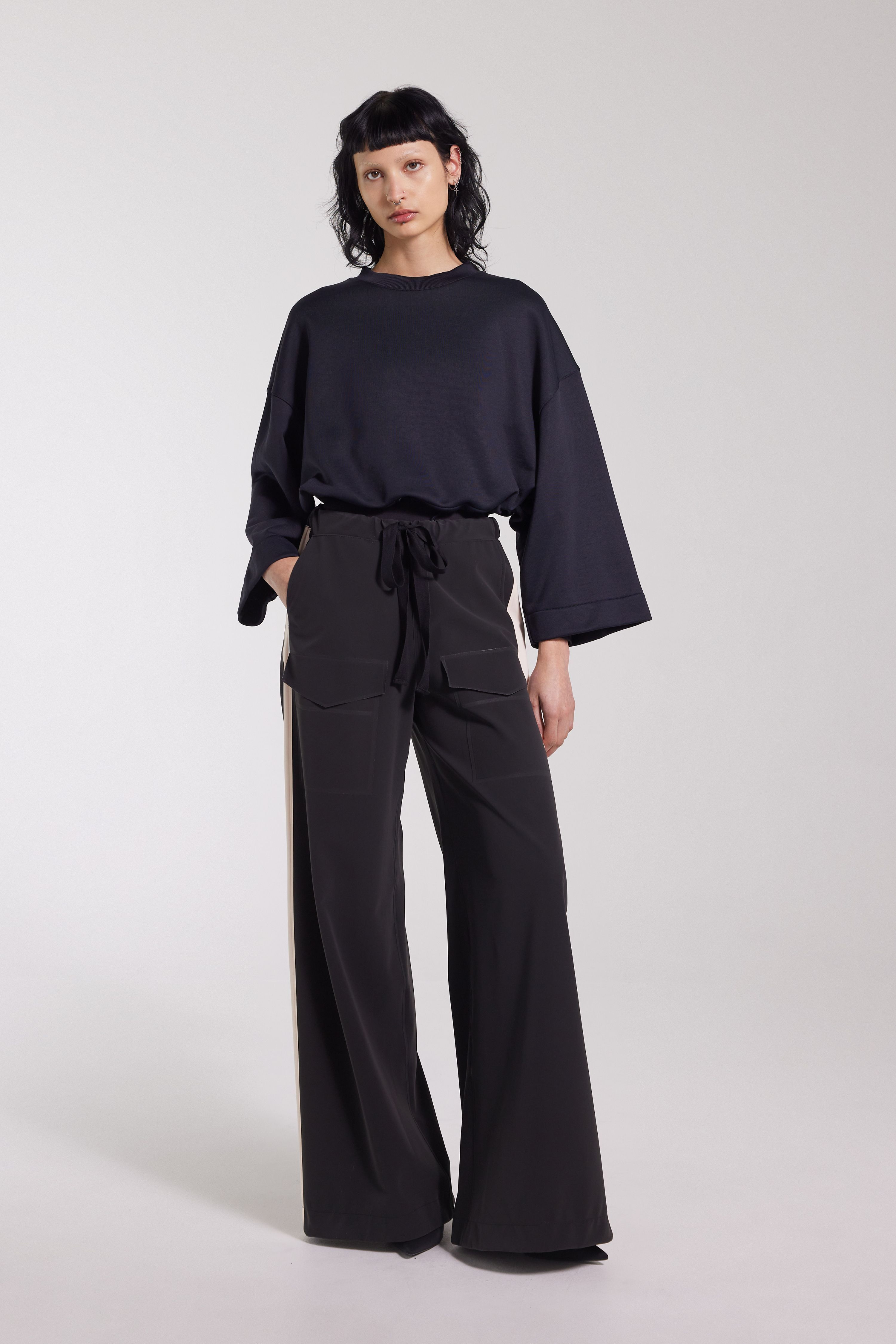 Jarla Stripe Trousers Black - 2