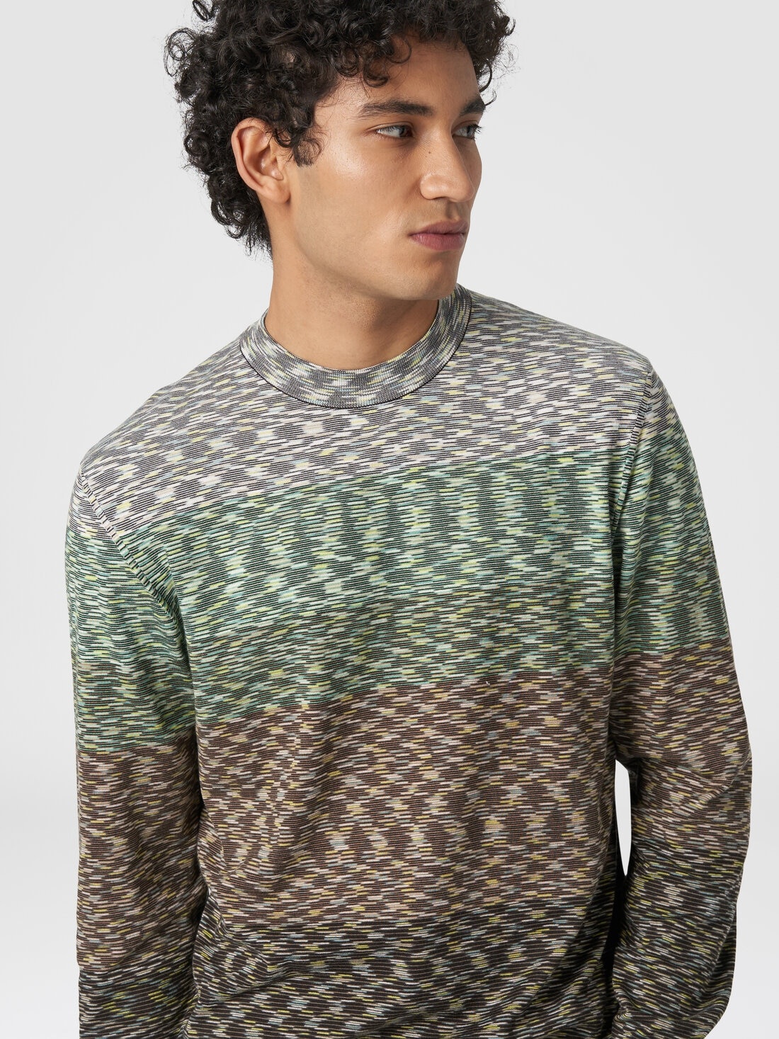 Crew-neck pullover in slub cotton - 4