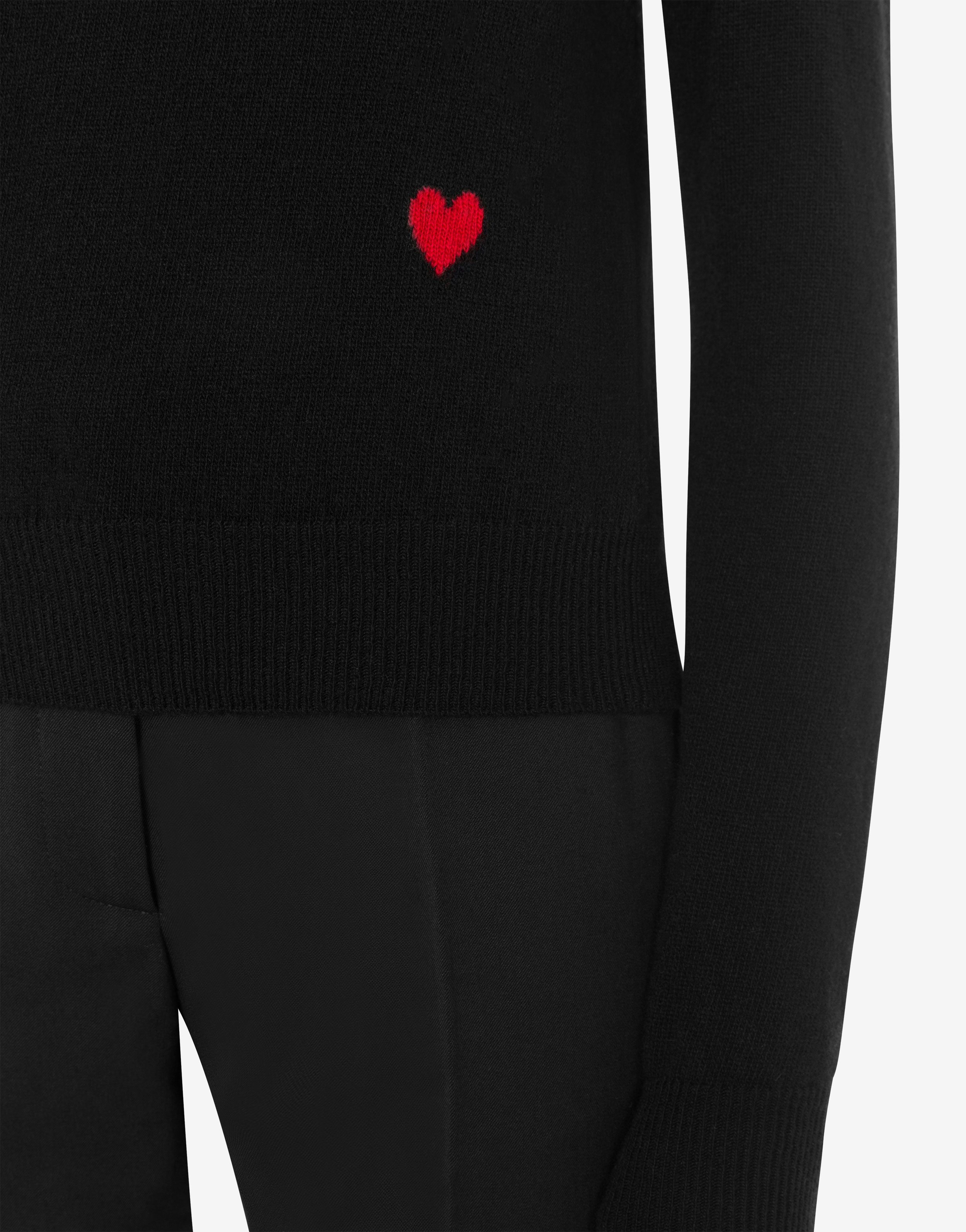 RED HEART WOOL AND CASHMERE JUMPER - 4
