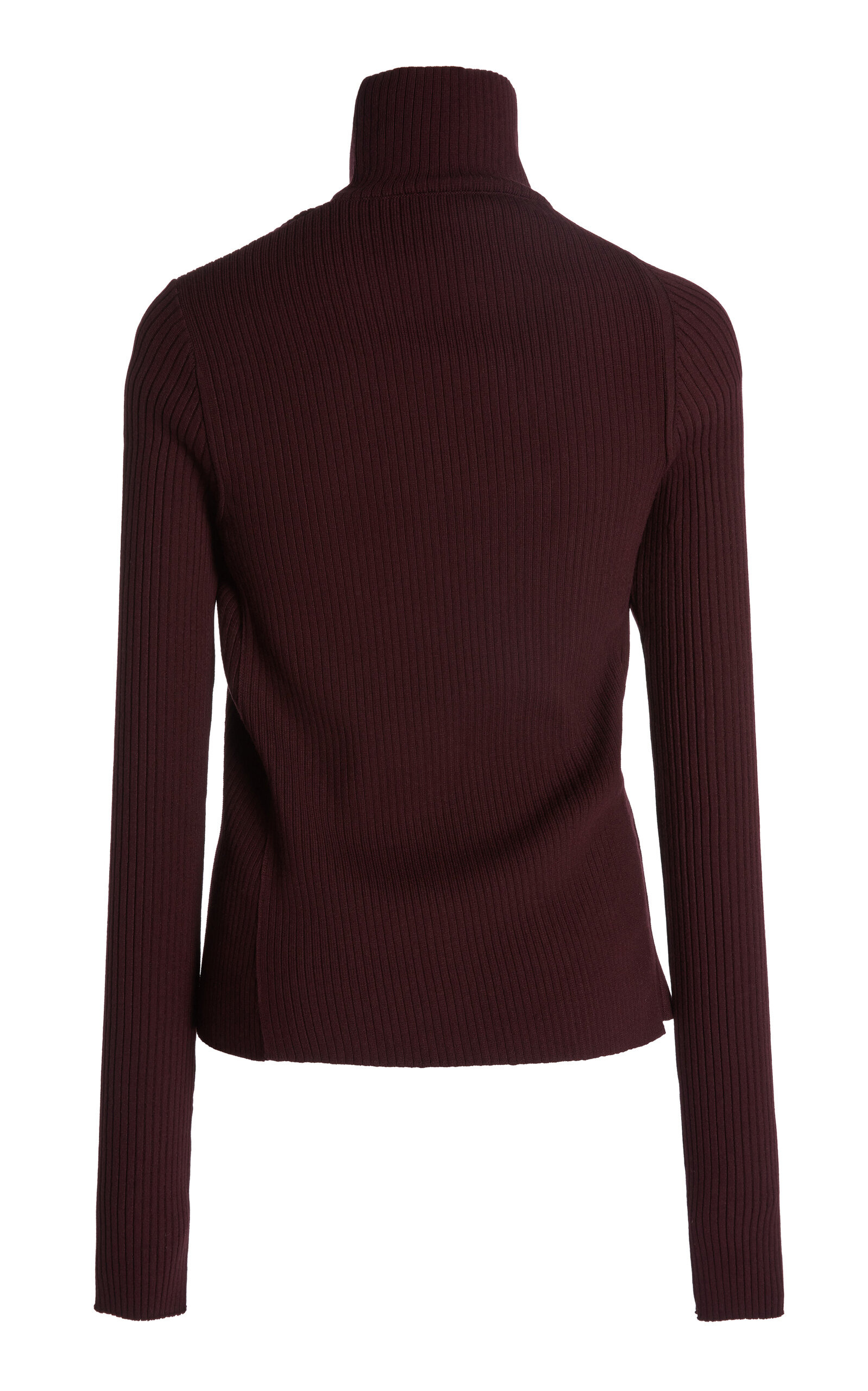Oblique Buttoned Knit Sweater burgundy - 5