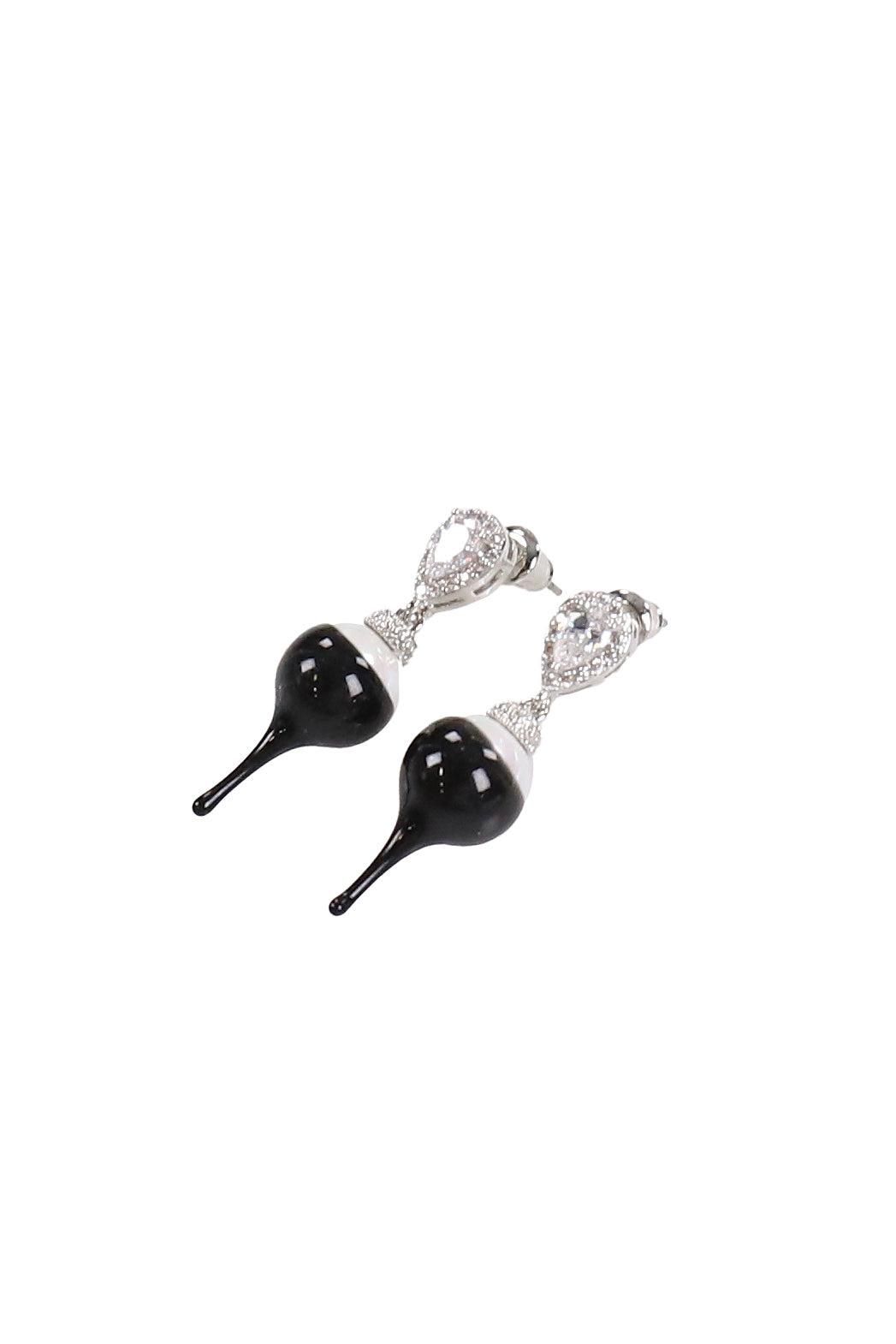 PEARL DROP EARRING / SLVBLK - 3