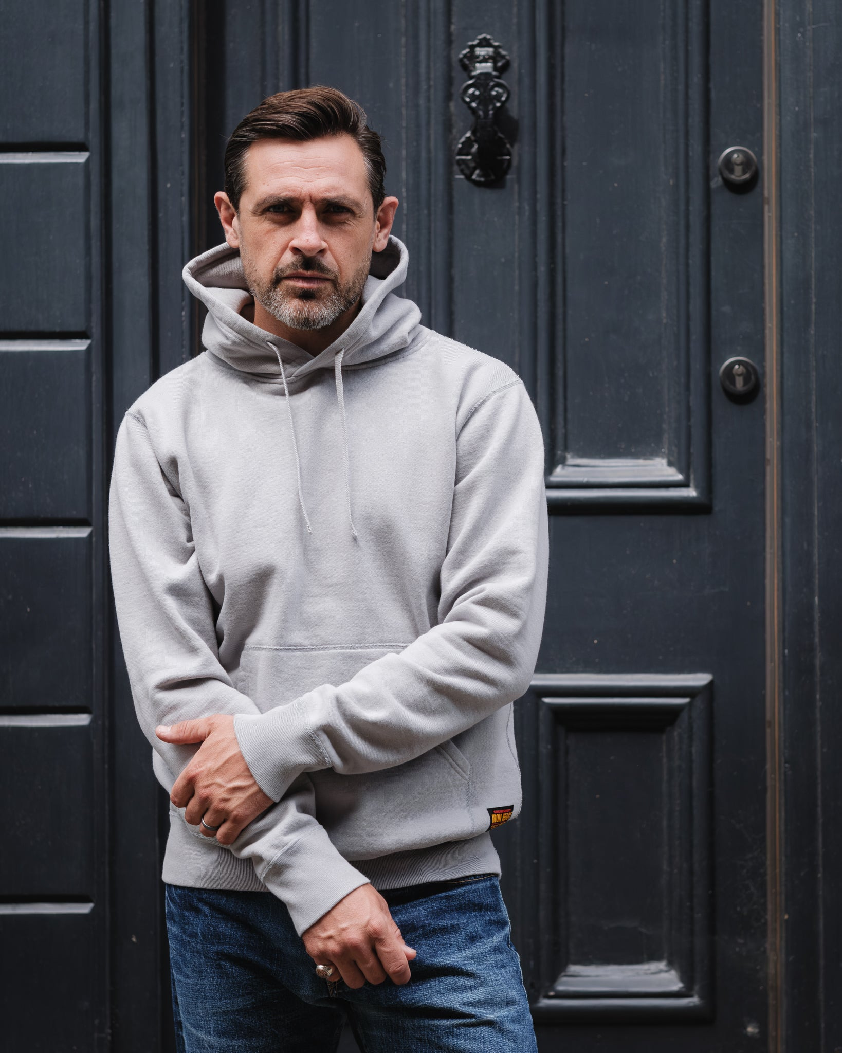 IHSW-49-GRY 14oz Ultra Heavyweight Loopwheel Cotton Hoodie - Grey - 4
