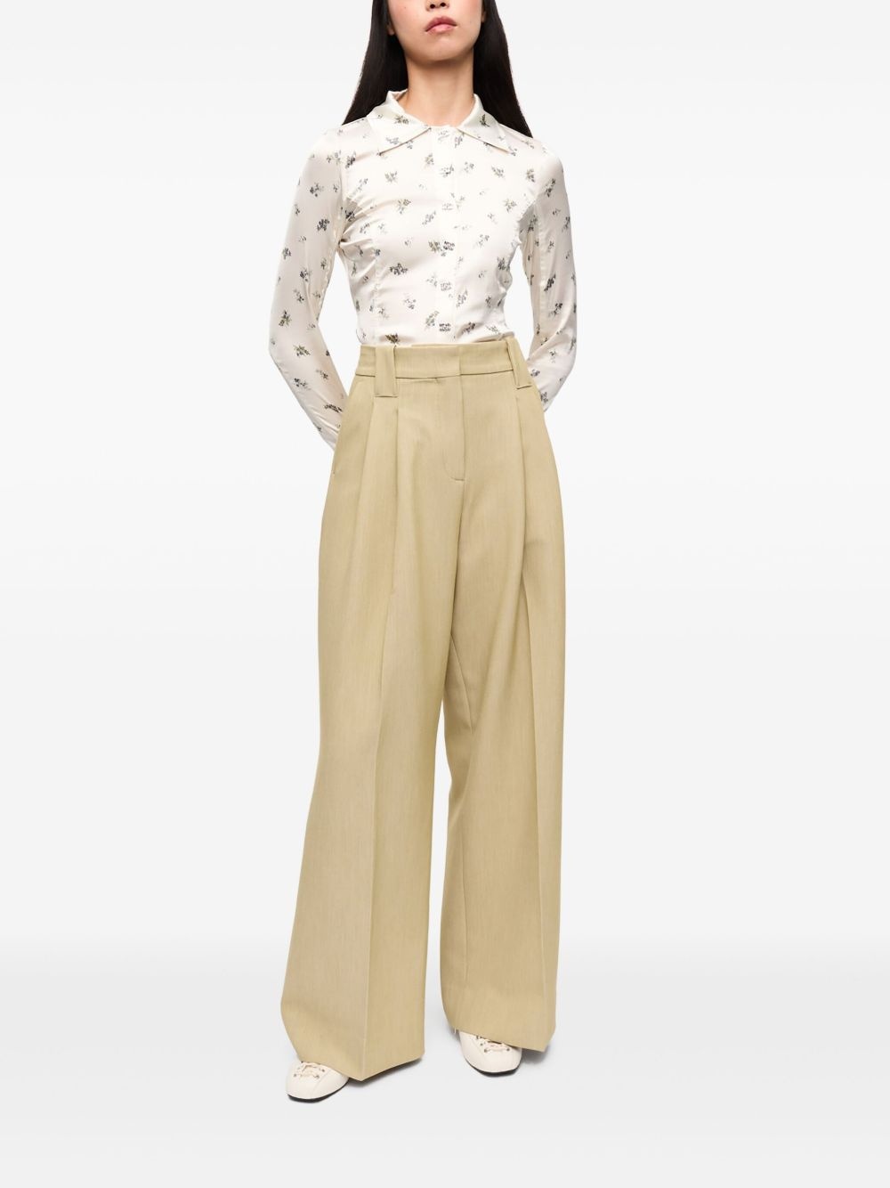 appliqué palazzo pants - 2