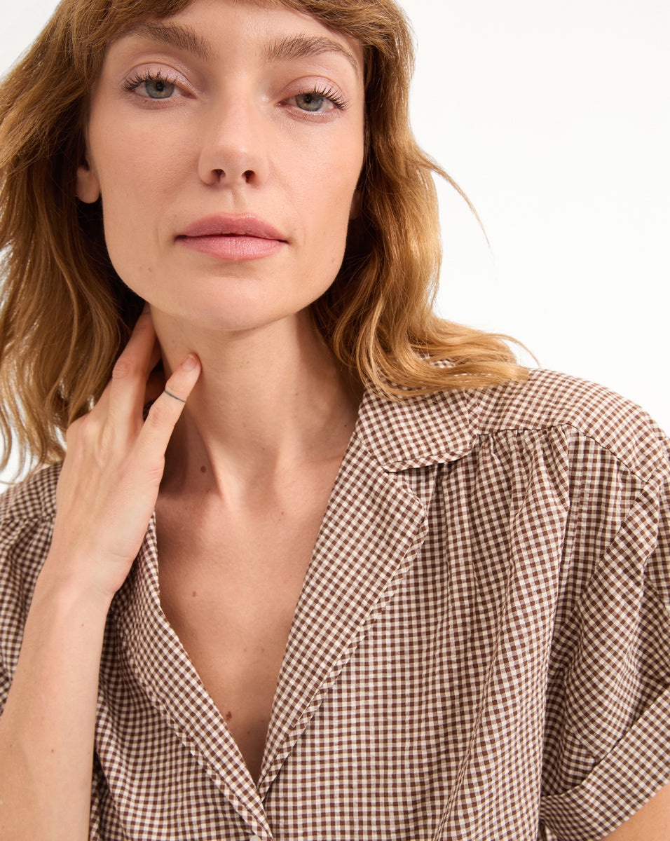 ILENE GINGHAM BUTTON-DOWN SHIRT - 5