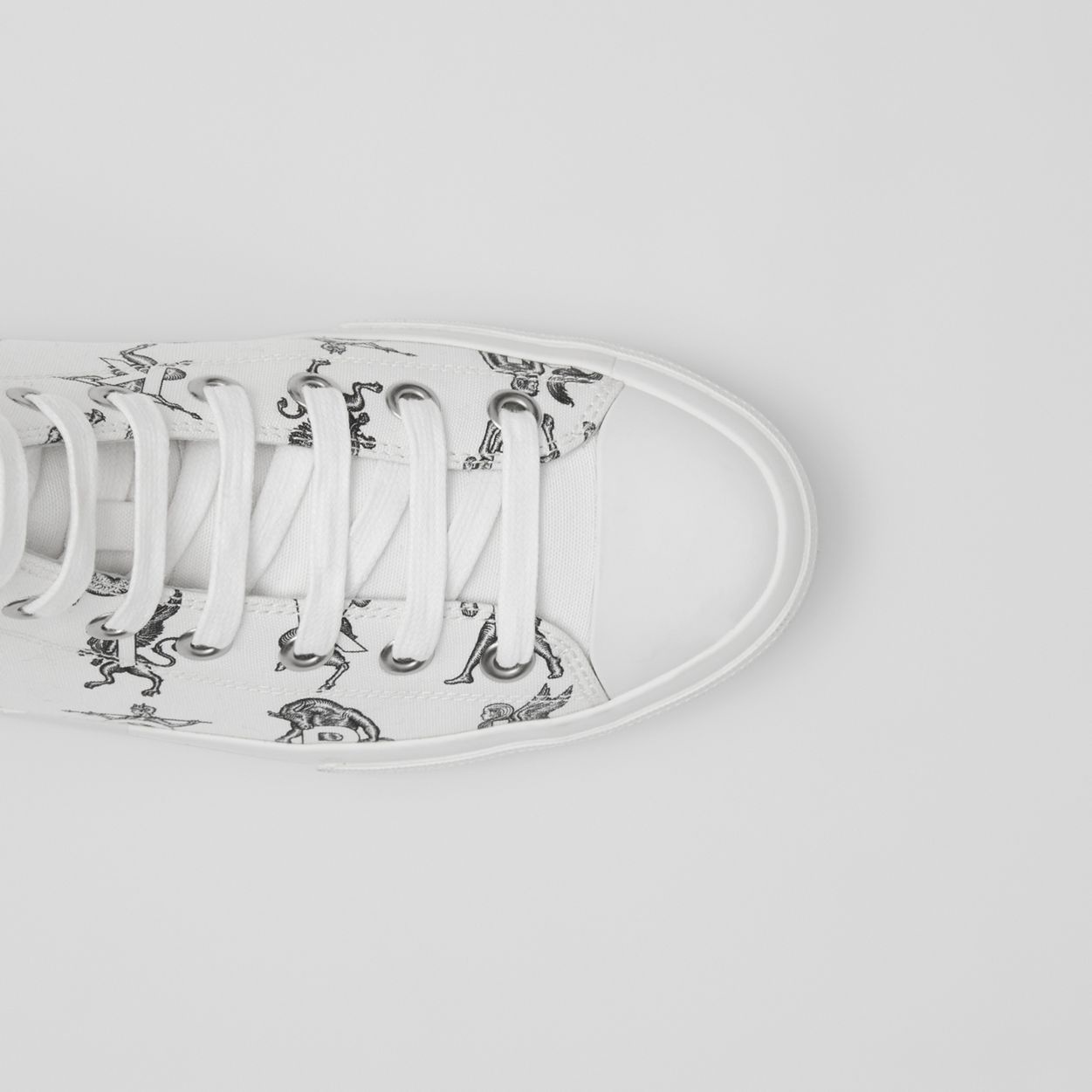 Mythical Alphabet Cotton Canvas High-top Sneakers - 3