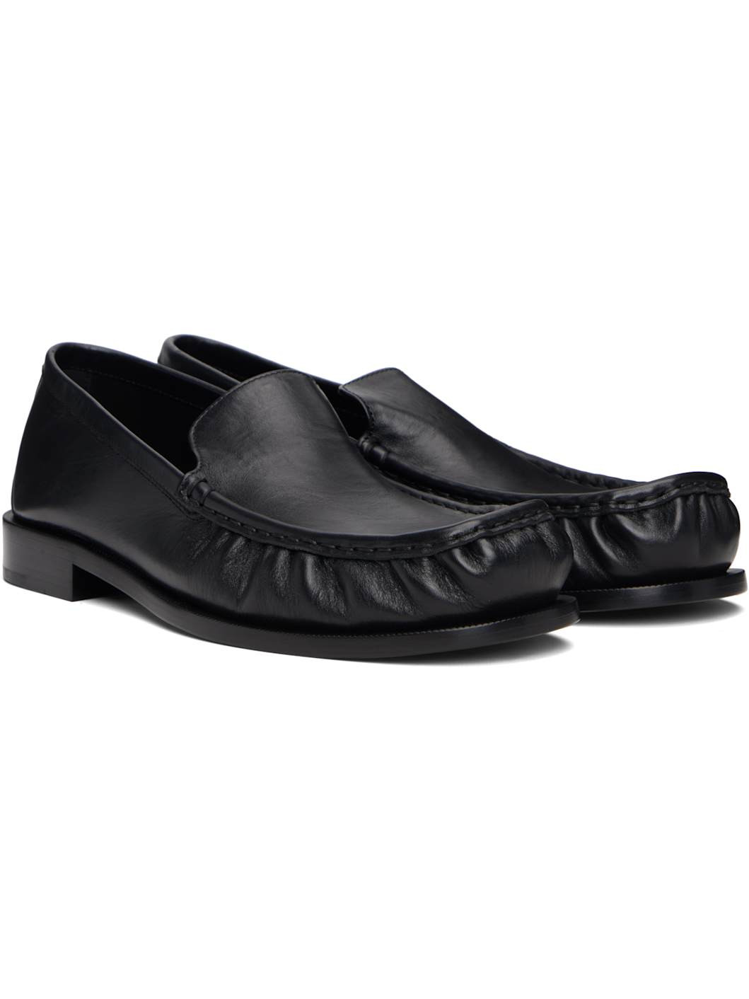 Black Leather Loafers - 4