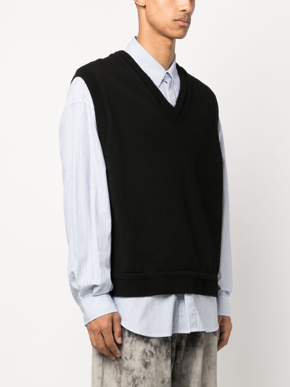 layered cotton-wool jumper - 3