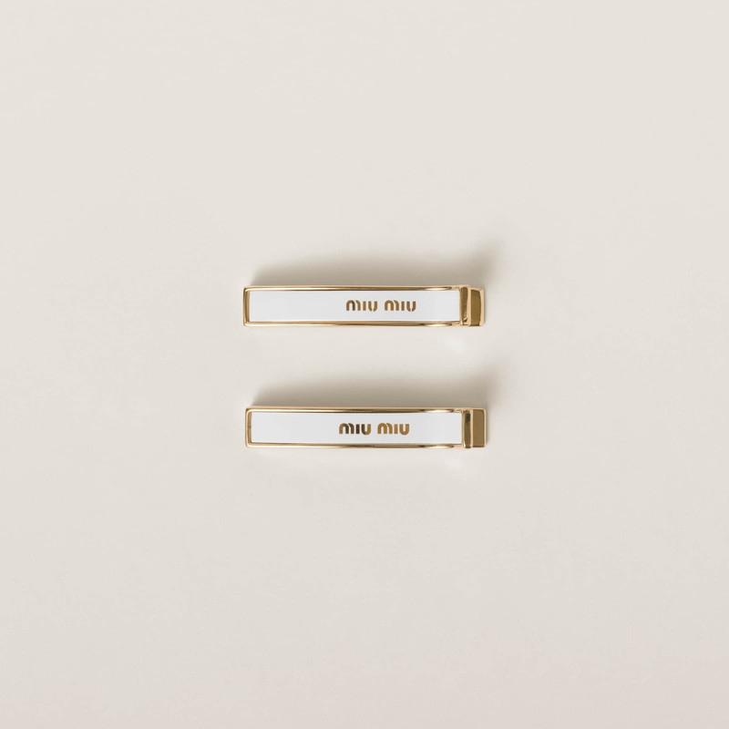 Enameled metal hair clips 1