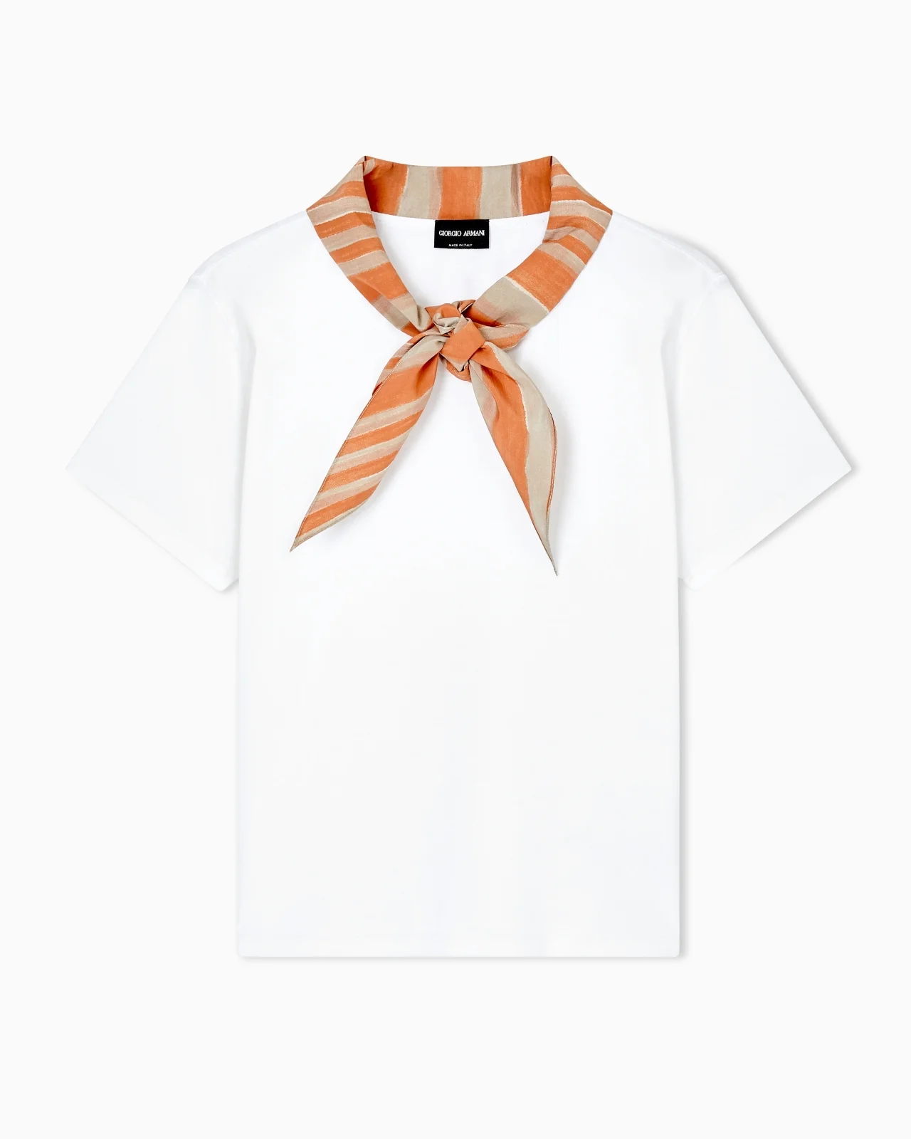 COTTON JERSEY T-SHIRT WITH FOULARD - 1