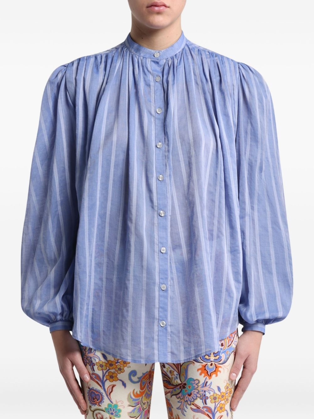 striped voile shirt - 2