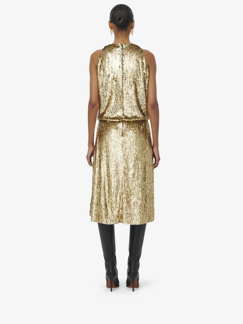 Draped Sequin Dress - 4