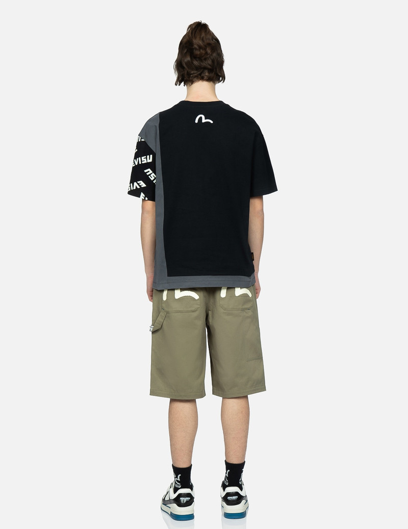 STENCIL SLOGAN AND SEAGULL PRINT BERMUDA PANTS 5