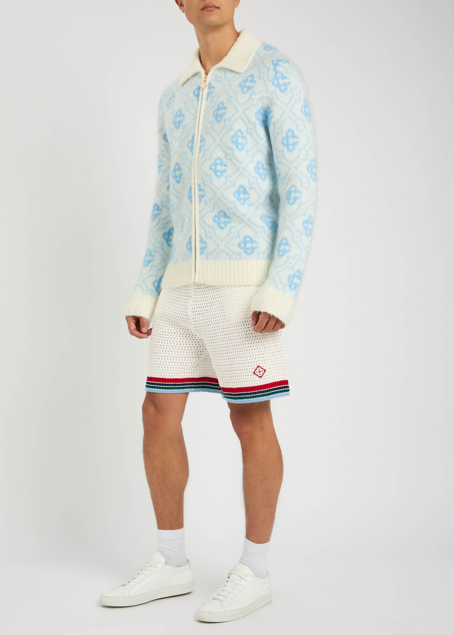 Casablanca Sporty Crochet Cotton Shorts - 4